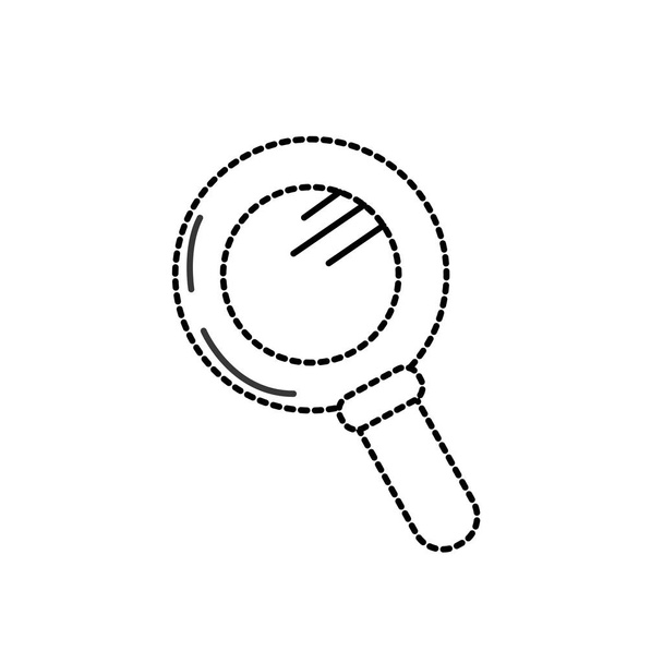 пунктирная форма лупы инструмент для изучения векторной иллюстрации
 - Вектор,изображение