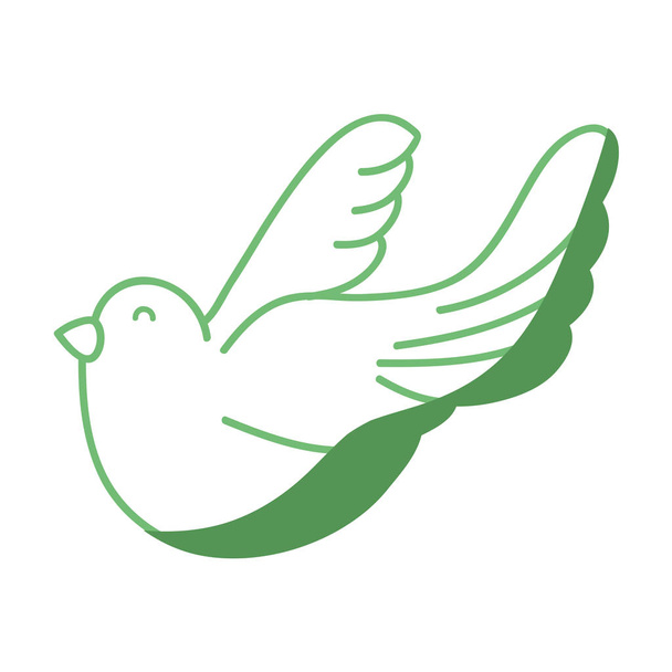 silhouette cute dove animal peace symbol vector illustration - Vector, Imagen