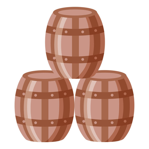 wine wooden barrels - Vector, Image