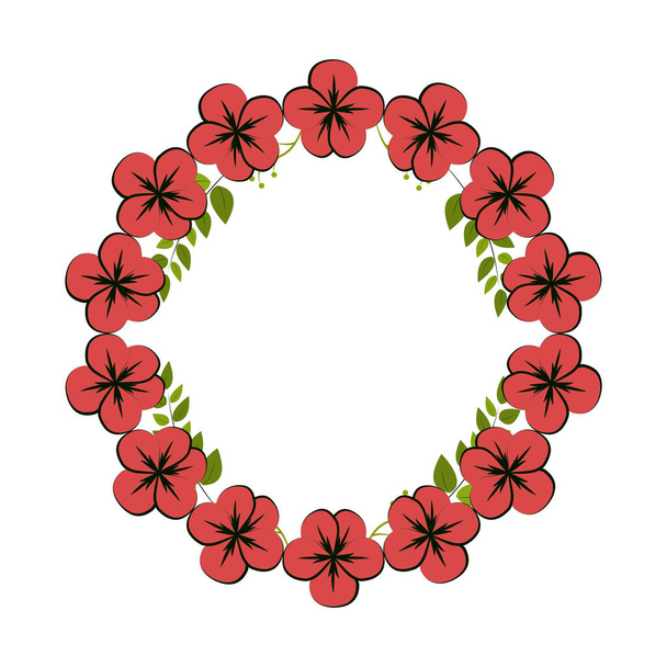 round flowers decoration design, vector illustration image - Vettoriali, immagini