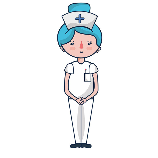 ammatillinen sairaanhoitaja hattu päässä vektori kuva
 - Vektori, kuva