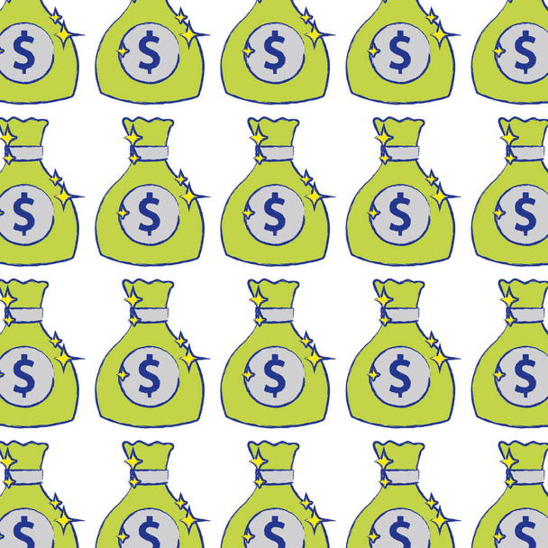 sac d'argent avec argent comptant icône fond vectoriel illustration
 - Vecteur, image