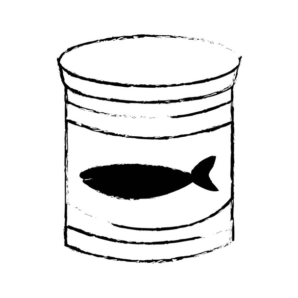 рисунок может тунец еды с векторной иллюстрацией здорового питания
 - Вектор,изображение