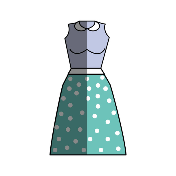 Casual blouse en rok doek stijl, vectorillustratie - Vector, afbeelding