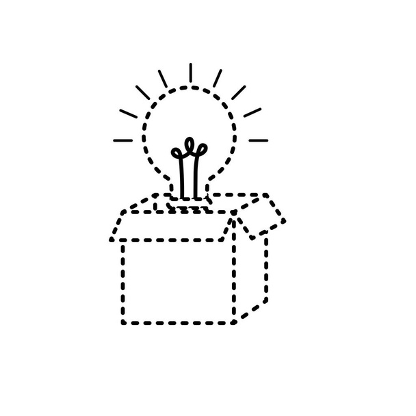плямиста форма відкрита коробка з електричною лампочкою Векторні ілюстрації
 - Вектор, зображення