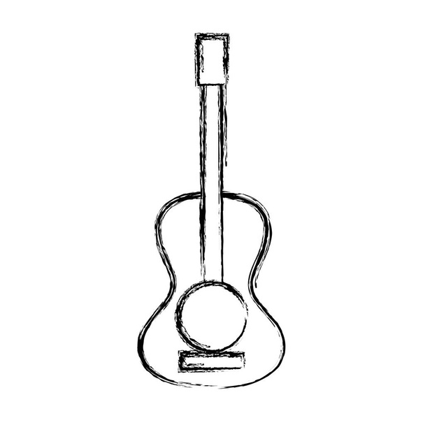 figure guitar acoustic intrument of music player vector illustration - Vector, Image