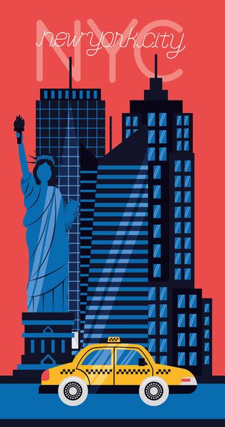 tarjeta de ciudad de Nueva York - Vector, Imagen
