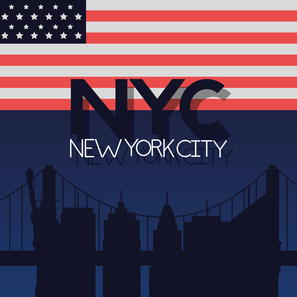 american city new york flag - Vector, imagen