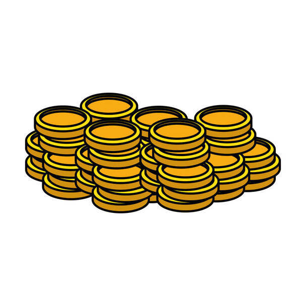 pile coins money icon - Vector, Image