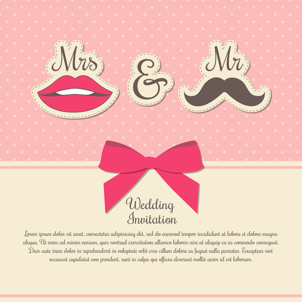 wedding invitation card  vector illustration  - Vector, Image