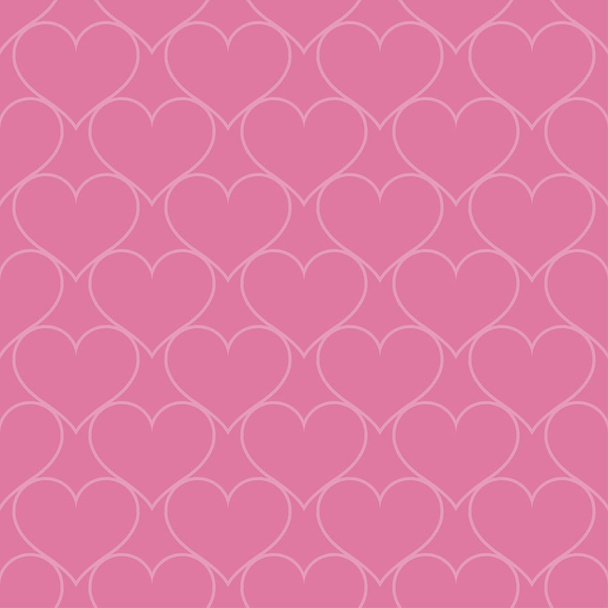 ピンクの心愛のシームレスな背景パターン、バレンタインの日 - ベクター画像