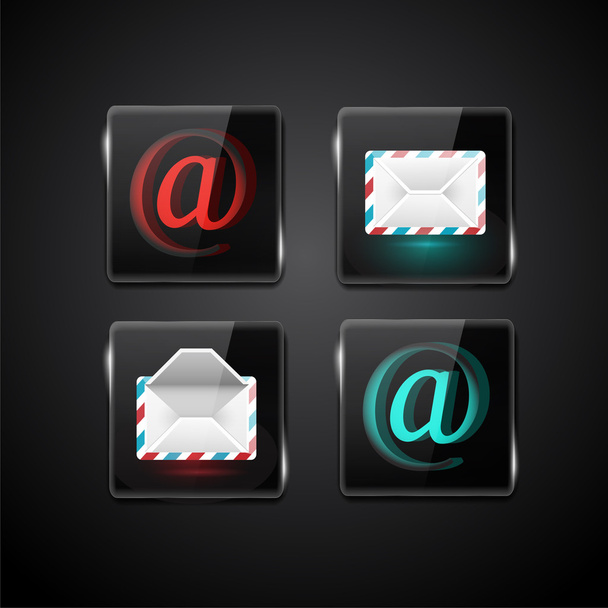 Set vector e mail icon - Vector, Image