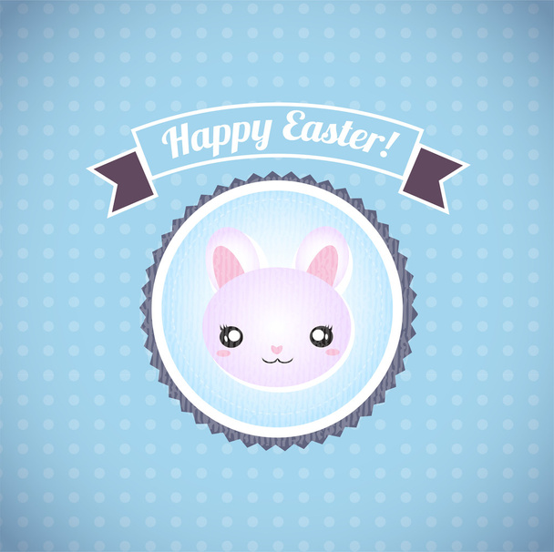 Happy easter cards illustration retro vintage with easter bunny - Vector, Image