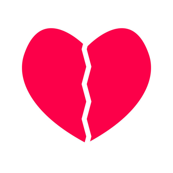 beschadigd pictogram op witte achtergrond. vlakke stijl. gebroken hart pictogram voor uw websiteontwerp, logo, app, Ui. gebroken hartsymbool. teken van de liefde.  - Vector, afbeelding