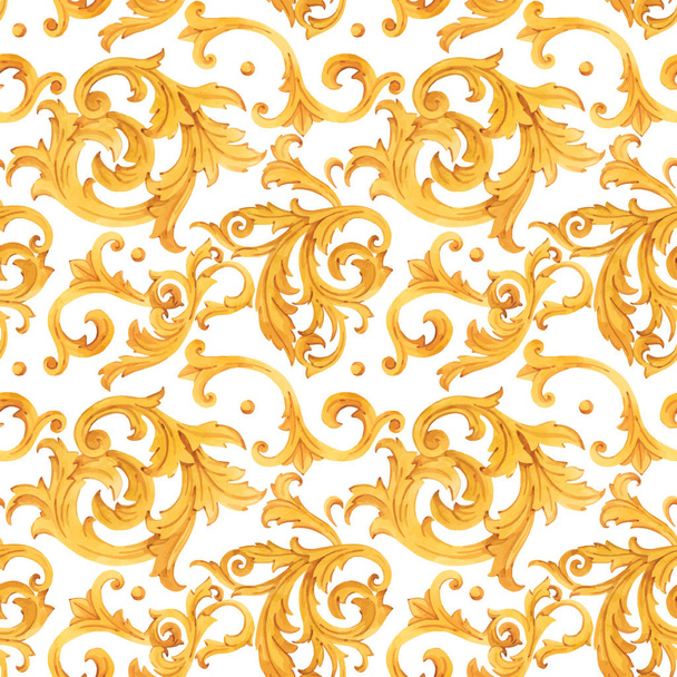Golden baroque rich luxury vector pattern - Vecteur, image
