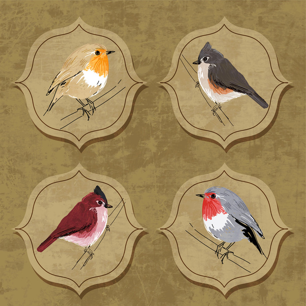 Vector illustration of little birds - Vector, Image