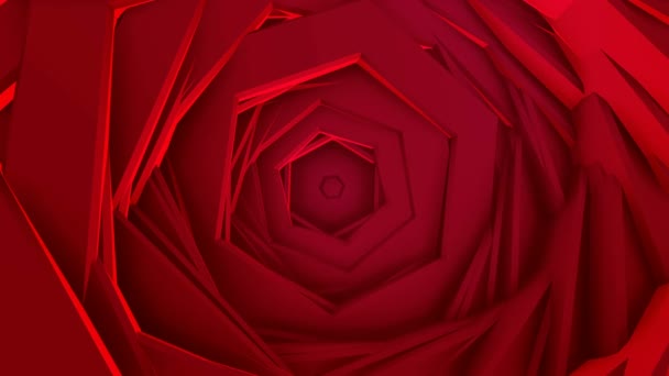 Abstraktní animované video s soustředné kruhy rotujících kolem centra z odměrné postavy v červených tónech - Záběry, video