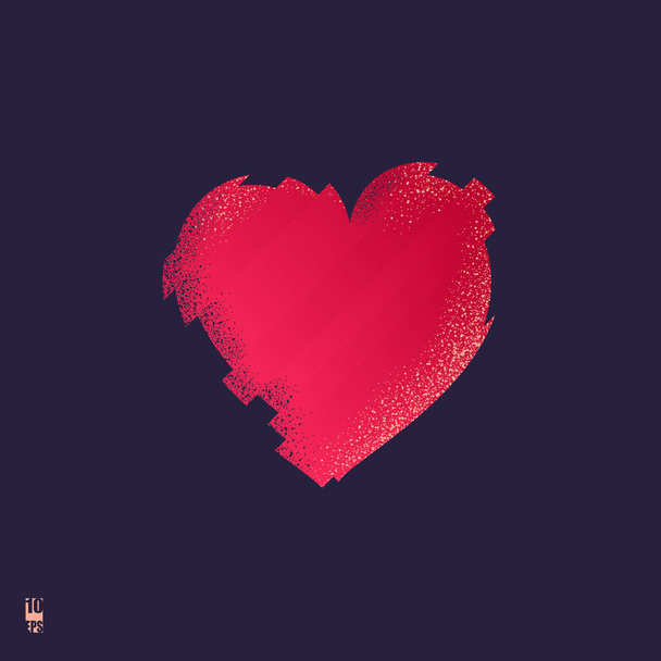 С Днем святого Валентина. Разбитое сердце изолированной формы. Векторная иллюстрация Eps10
 - Вектор,изображение