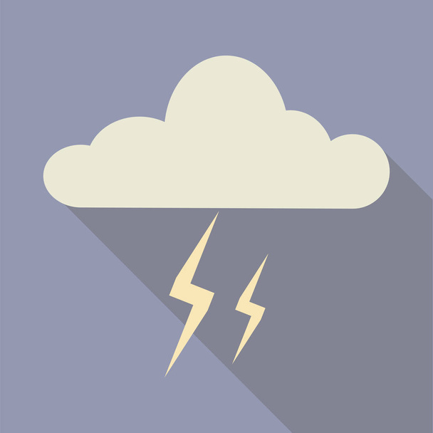 thundercloud. flat with shadows. vector - Vector, Image