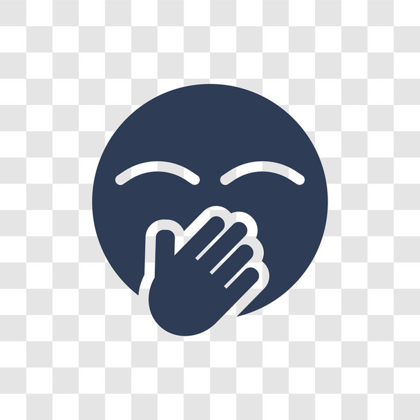 Hand über Mund-Emoji-Symbol. trendiges Hand-über-Mund-Emoji-Logo-Konzept auf transparentem Hintergrund aus der Emoji-Kollektion - Vektor, Bild