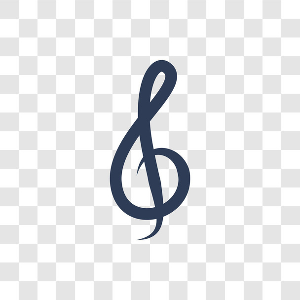 Значок G clef. Концепция логотипа Trendy G clef на прозрачном фоне из коллекции Entertainment and Arcade
 - Вектор,изображение