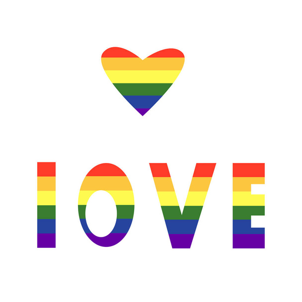 inscription of love, lgbt, rainbow, sexsuality, love - Вектор,изображение