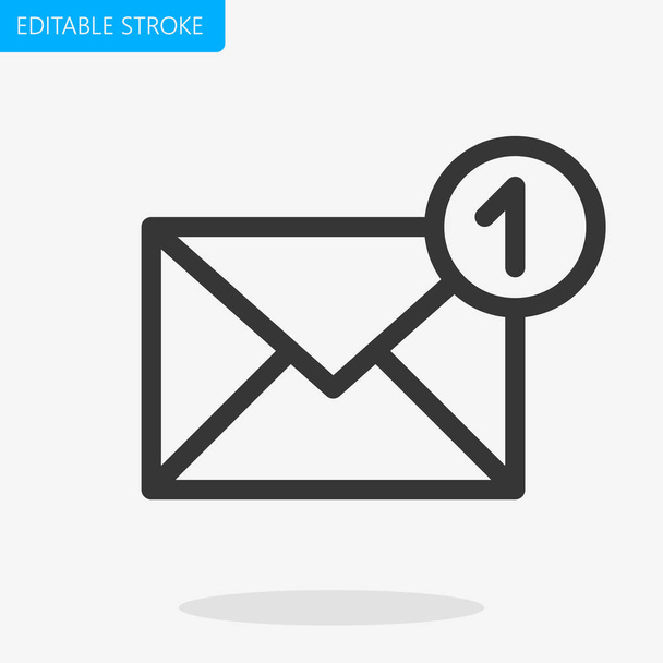 Mensagem & Ícone de notificação de correio - Vetor Curso editável. Pixel perfeito
 - Vetor, Imagem