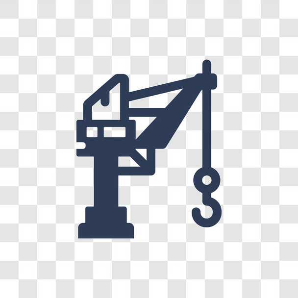 Harbor crane icon. Trendy Harbor crane logo concept on transparent background from Industry collection - Vector, Image