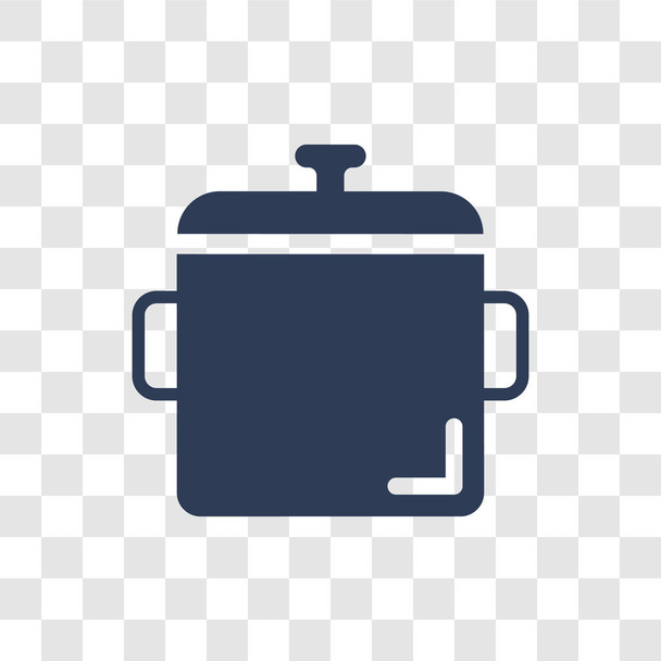 シチュー ポット アイコン。キッチン コレクションから透明な背景にトレンディなシチュー ポット ロゴのコンセプト - ベクター画像