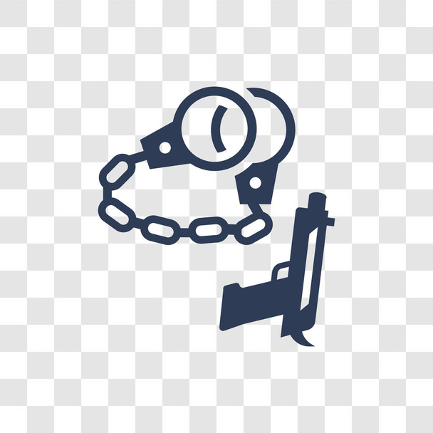 εικονίδιο του ποινικού δικαίου. Μοντέρνα ποινικού δικαίου έννοιας λογότυπο σε διαφανές φόντο από τη συλλογή του νόμου και της δικαιοσύνης - Διάνυσμα, εικόνα