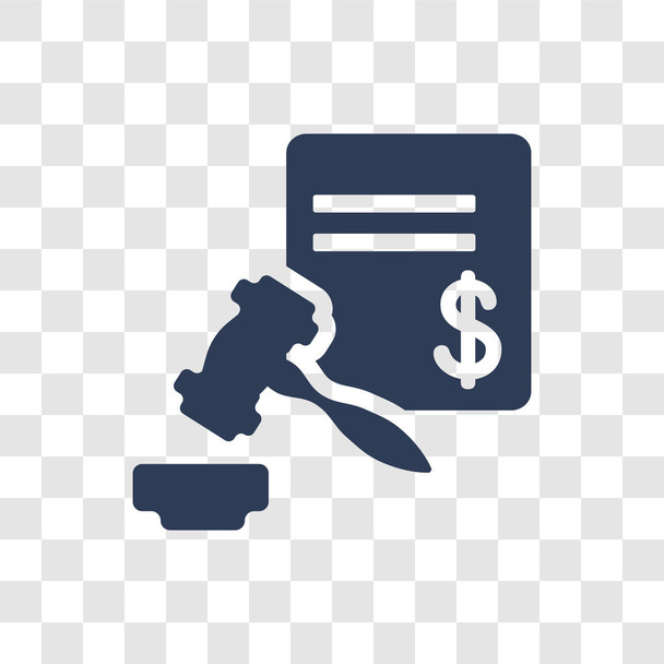 租税法のアイコン。法と正義のコレクションから透明な背景にトレンディな税金法律ロゴのコンセプト - ベクター画像