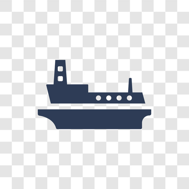 石油タンカー船のアイコン。航海のコレクションから透明な背景にトレンディな石油タンカー船ロゴのコンセプト - ベクター画像
