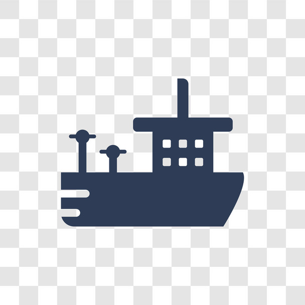 Tanker loď ikona. Moderní koncept loga cisternová loď na průhledném pozadí z námořní sbírka - Vektor, obrázek