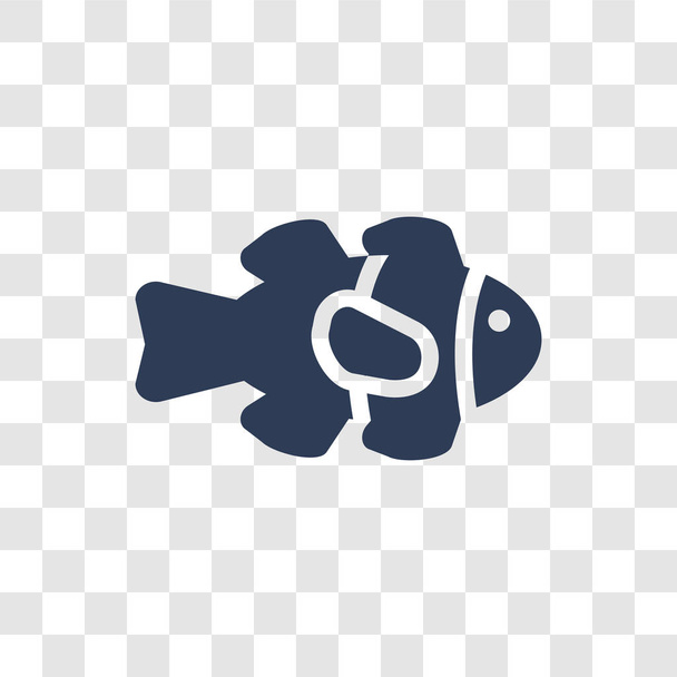Icône poisson clown. Trendy Clown poisson logo concept sur fond transparent de la collection d'animaux
 - Vecteur, image