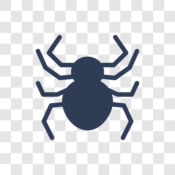 Иконка паука. Модная концепция логотипа Spider на прозрачном фоне из коллекции животных
 - Вектор,изображение