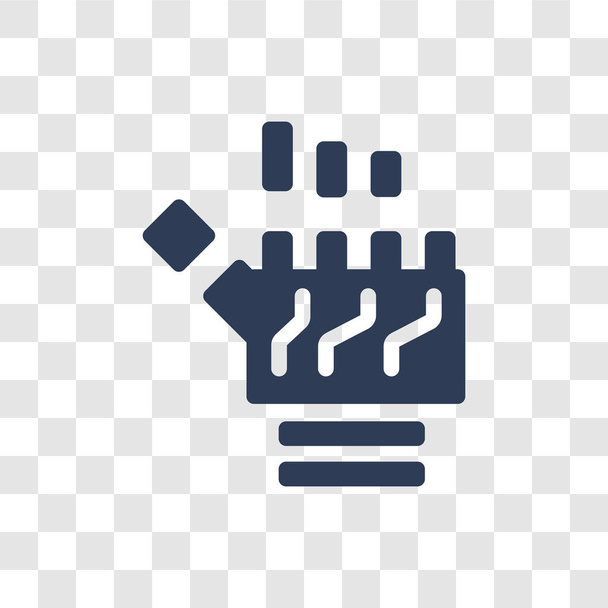 Бионическая икона руки. Концепция логотипа Trendy Bionic на прозрачном фоне из коллекции искусственного интеллекта
 - Вектор,изображение