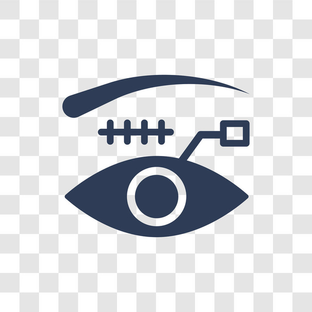 Scan szemikonra. Trendi szem átkutat logo fogalom, a mesterséges intelligencia gyűjteményből átlátszó háttér - Vektor, kép