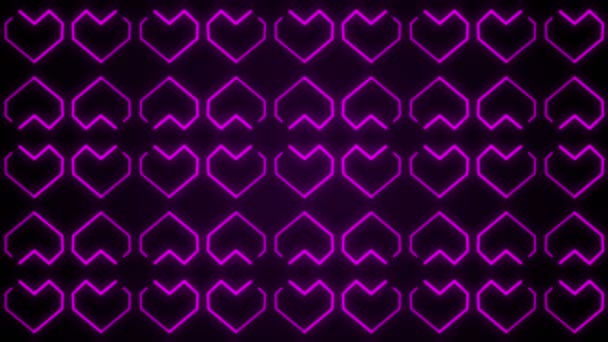 The Heart Backgrounds Graphics Featuring Valentines Day Glowing Shapes and Particles. It Can Be Used Also in Wedding Backgrounds Presentations. - Footage, Video