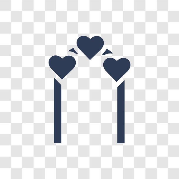 Hochzeitsbogenikone. trendiges Hochzeitsbogen-Logo-Konzept auf transparentem Hintergrund aus Geburtstagsfeier und Hochzeitskollektion - Vektor, Bild