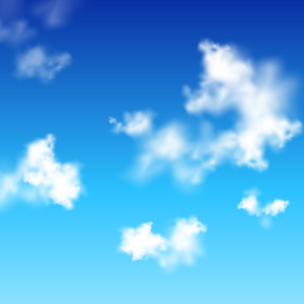 Vector clear blue sky with white clouds - Vector, Image