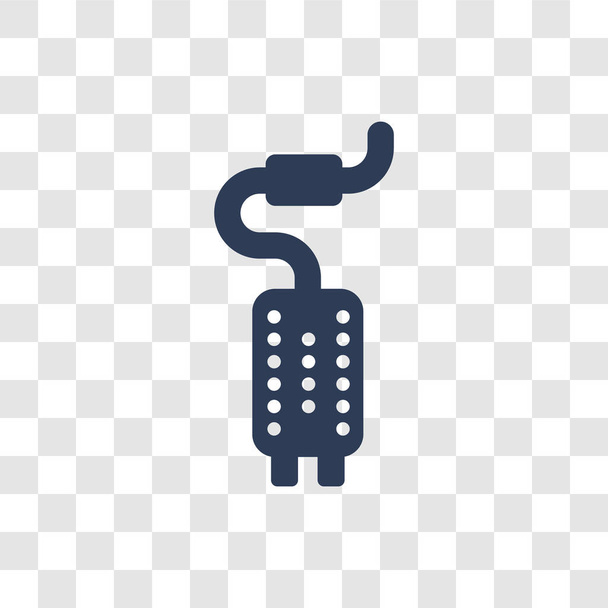 автомобільний глушник значок. Модна концепція логотипу глушника автомобіля на прозорому тлі з колекції автомобільних запчастин
 - Вектор, зображення