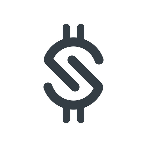Dollar sign on white background. Currency icon design. - Vector, Image
