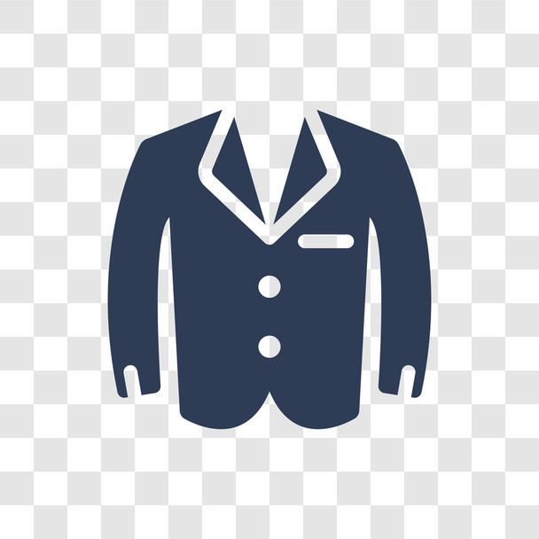 Icono de esmoquin. Concepto de logotipo de moda de Tuxedo sobre fondo transparente de la colección Clothes
 - Vector, Imagen