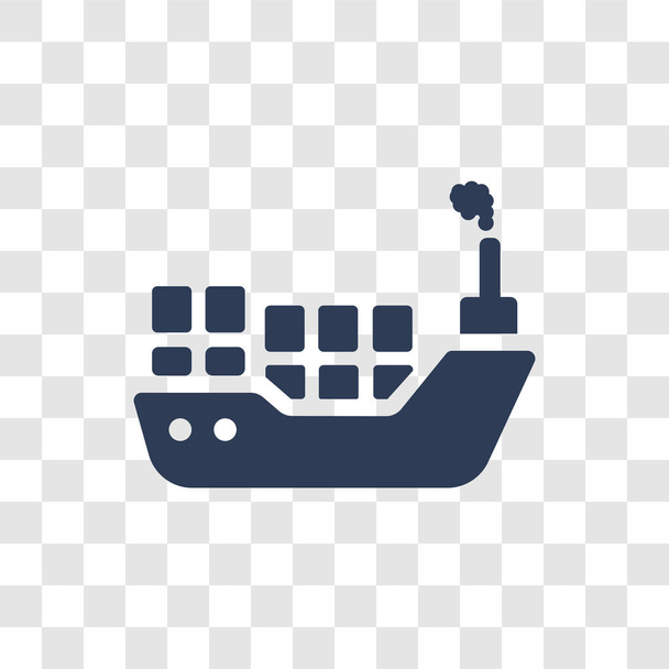 Υλικοτεχνική πλοίο εικονίδιο. Μοντέρνα έννοια λογότυπο Logistic πλοίο σε διαφανές φόντο από τη συλλογή παράδοσης και logistics - Διάνυσμα, εικόνα