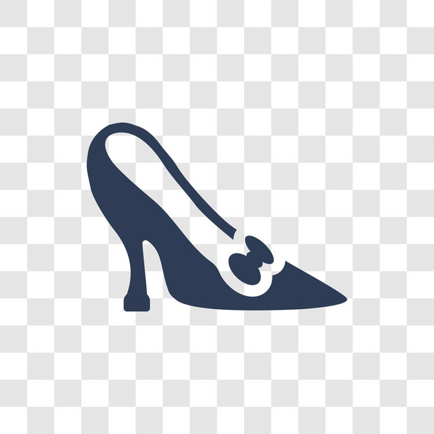 Cinderella shoe icon. Trendy Cinderella shoe logo concept on transparent background from Fairy Tale collection - Vector, Image