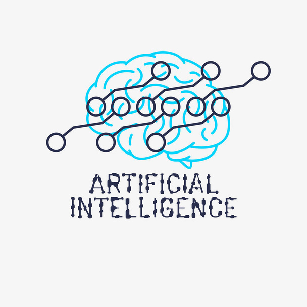 人工知能テーマ サイン ロゴ設計コンセプト図ベクトル グラフィック  - ベクター画像