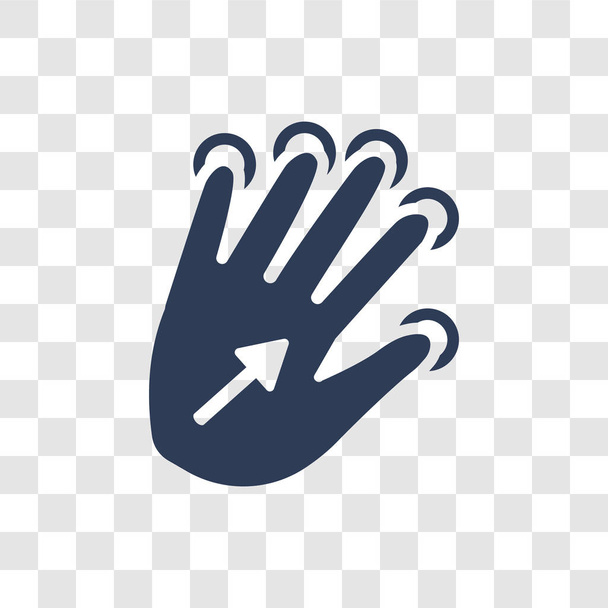 Push all fingers to expand icon. Trendy Push all fingers to expand logo concept on transparent background from Hands collection - Vector, Image