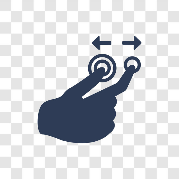 Tactil ジェスチャー アイコン。手コレクションから透明な背景にトレンディな Tactil ジェスチャー ロゴのコンセプト - ベクター画像