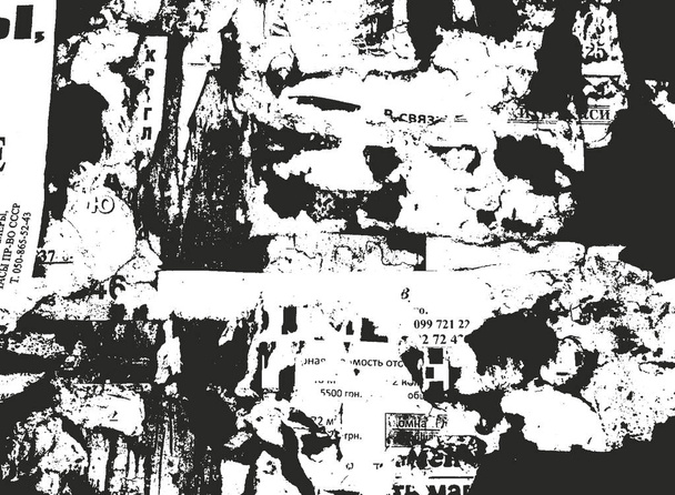 Niepokojąca powłoka tekstury pękniętego betonu, kamienia lub asfaltu. gruntowna przeszłość. abstrakcyjny półton wektor ilustracja - Wektor, obraz