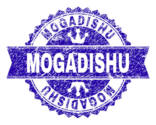 Grunge Textured MOGADISHU Stamp Seal with Ribbon - Vector, Image